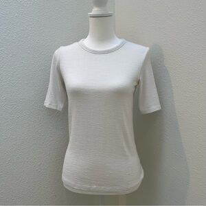 Rag & Bone Women’s White Short Sleeve Knit Tee M Minimal Classic